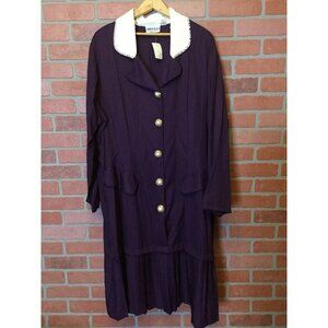 Vintage Caroline Wells 80s Purple Dress New Dead Stock Plus Size 22 Grannycore